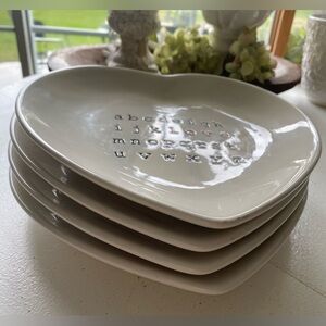 Pottery Barn Heart Shaped Crossword Plates